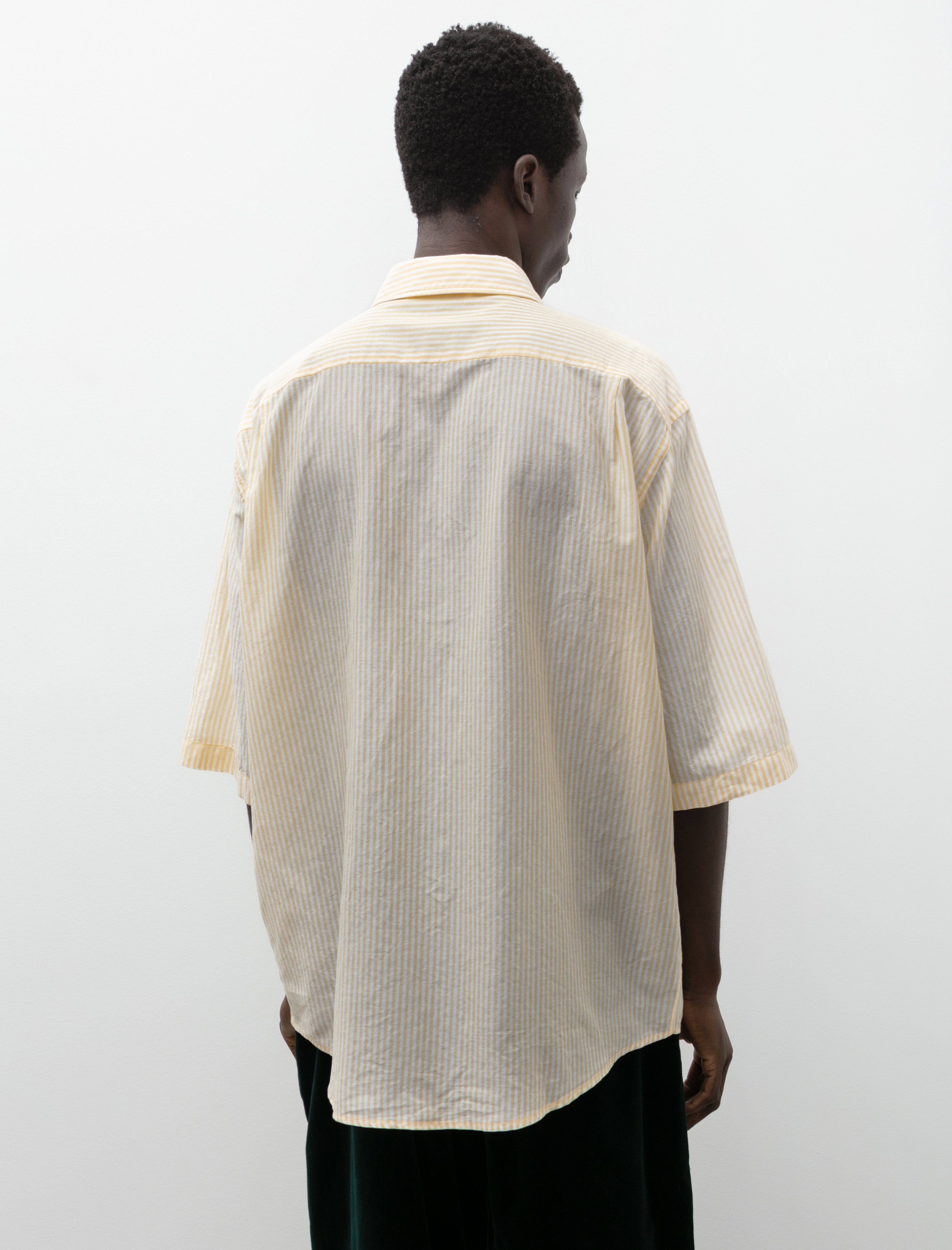 Acne Studios Embroidered Logo SS Shirt Yellow Stripe