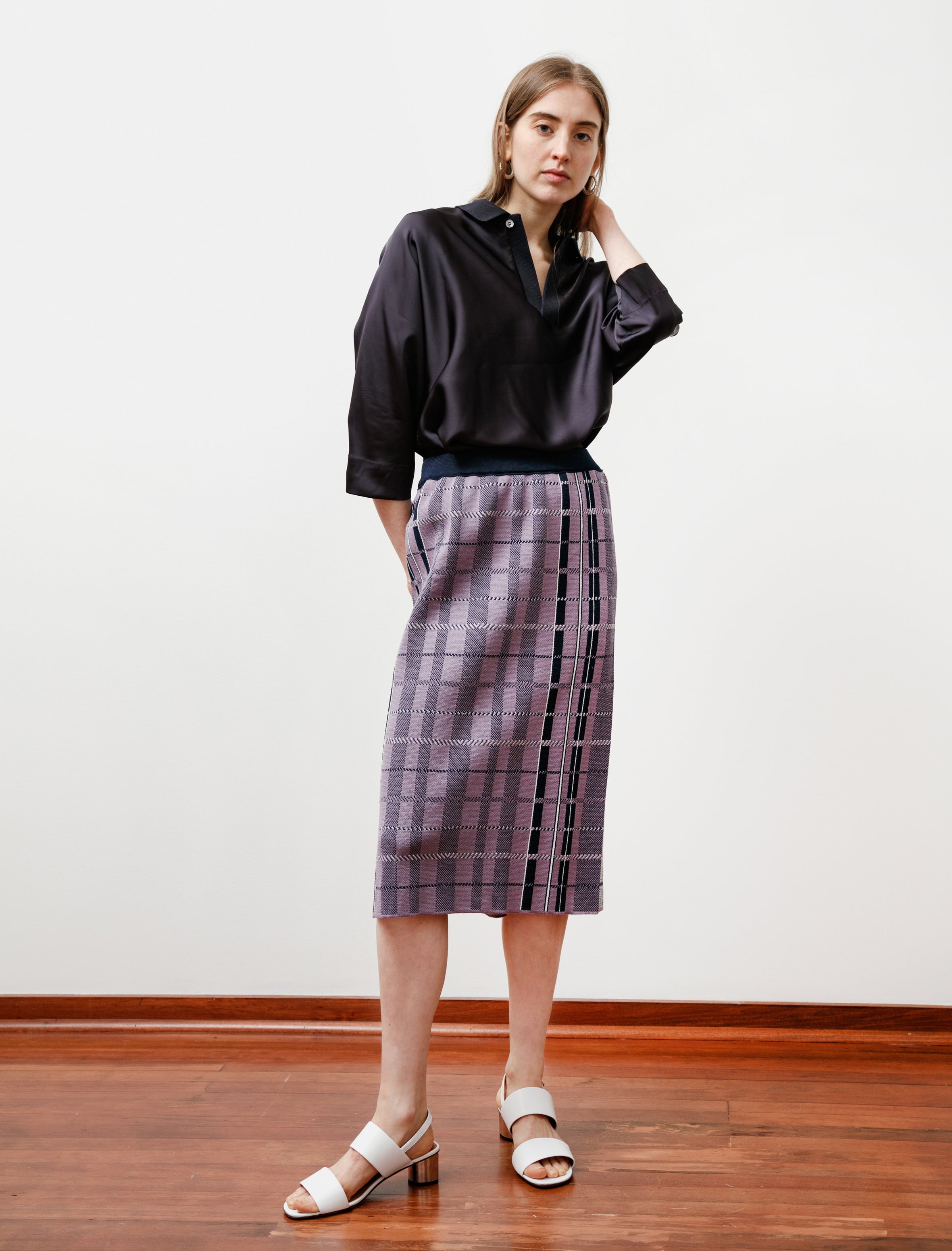 Stephan Schneider Top Skirt Cooling Check Lilac