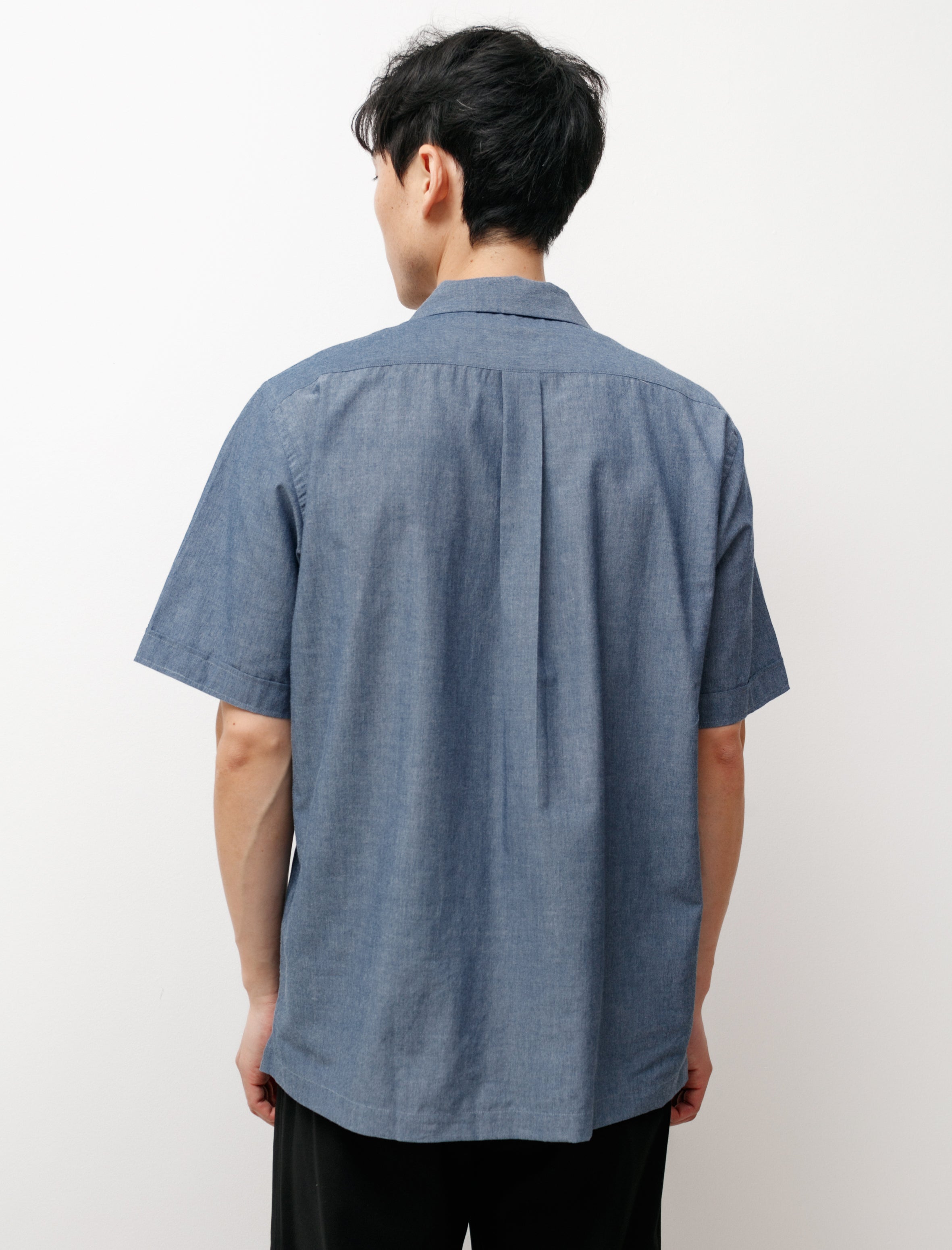 Dry Touch Cotton Dungaree S/S Shirt Indigo