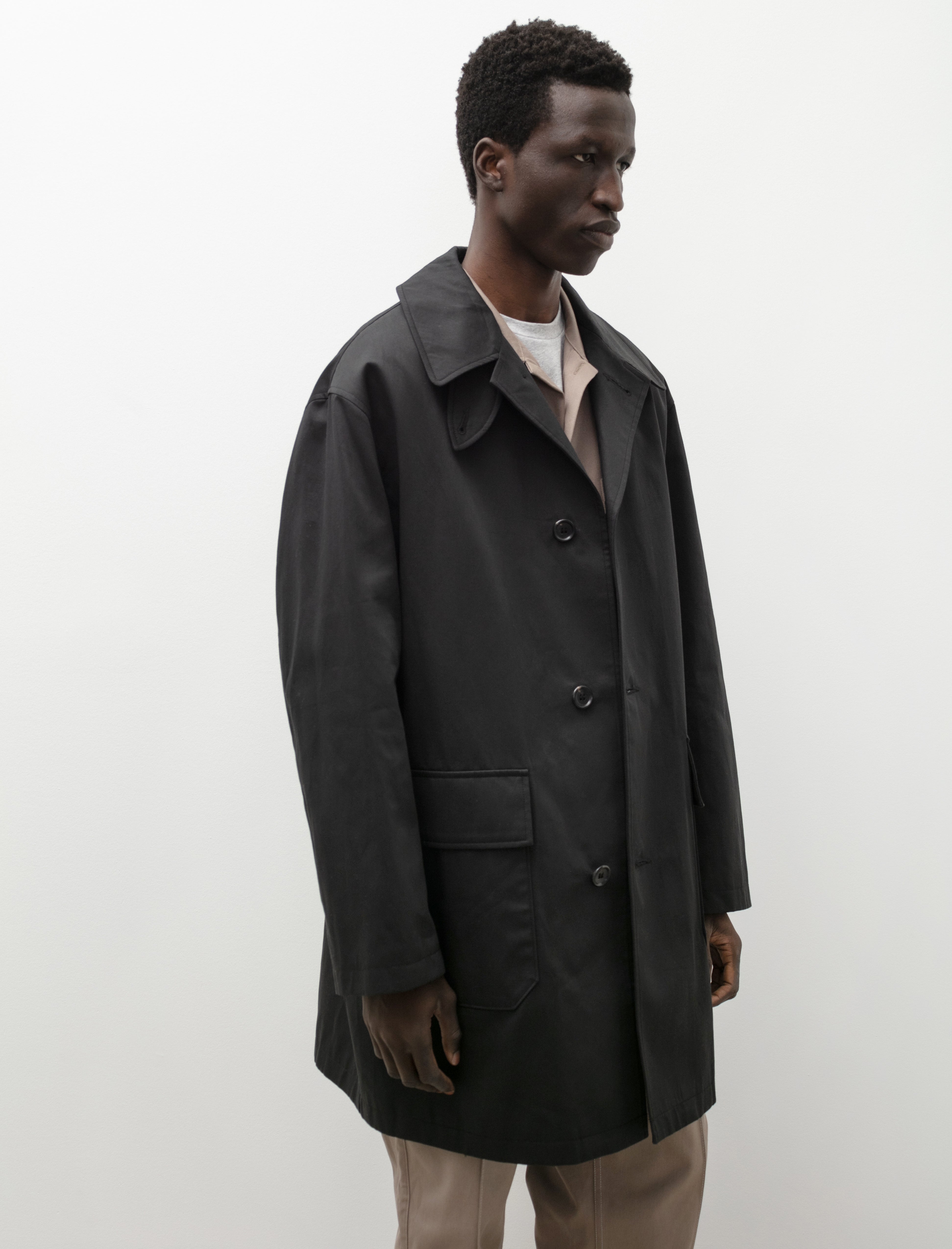 Overcoat Cotton Gabardine Black