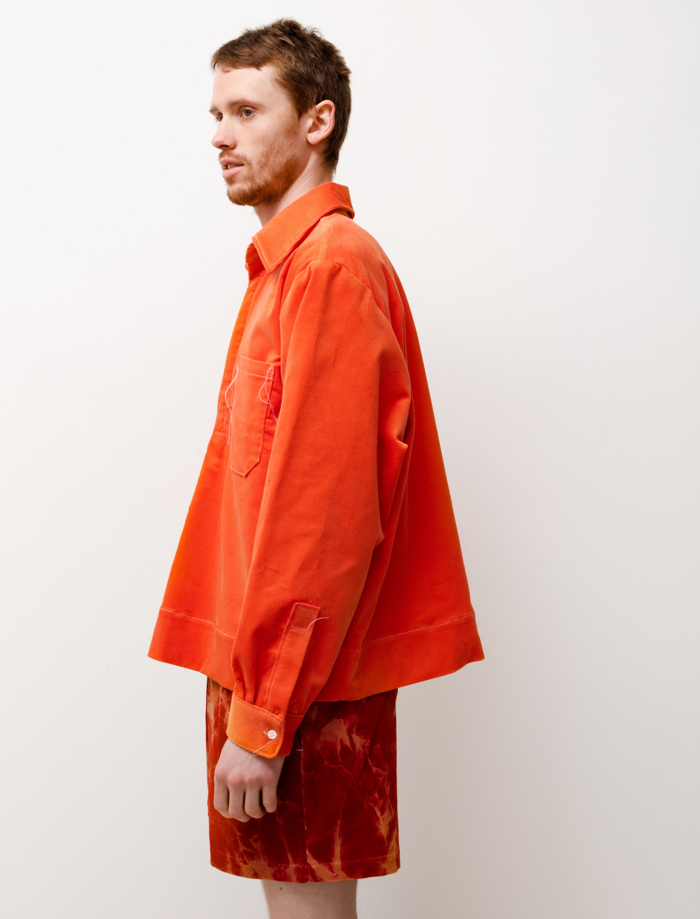 Anorak Zip Corduroy Shirt Orange