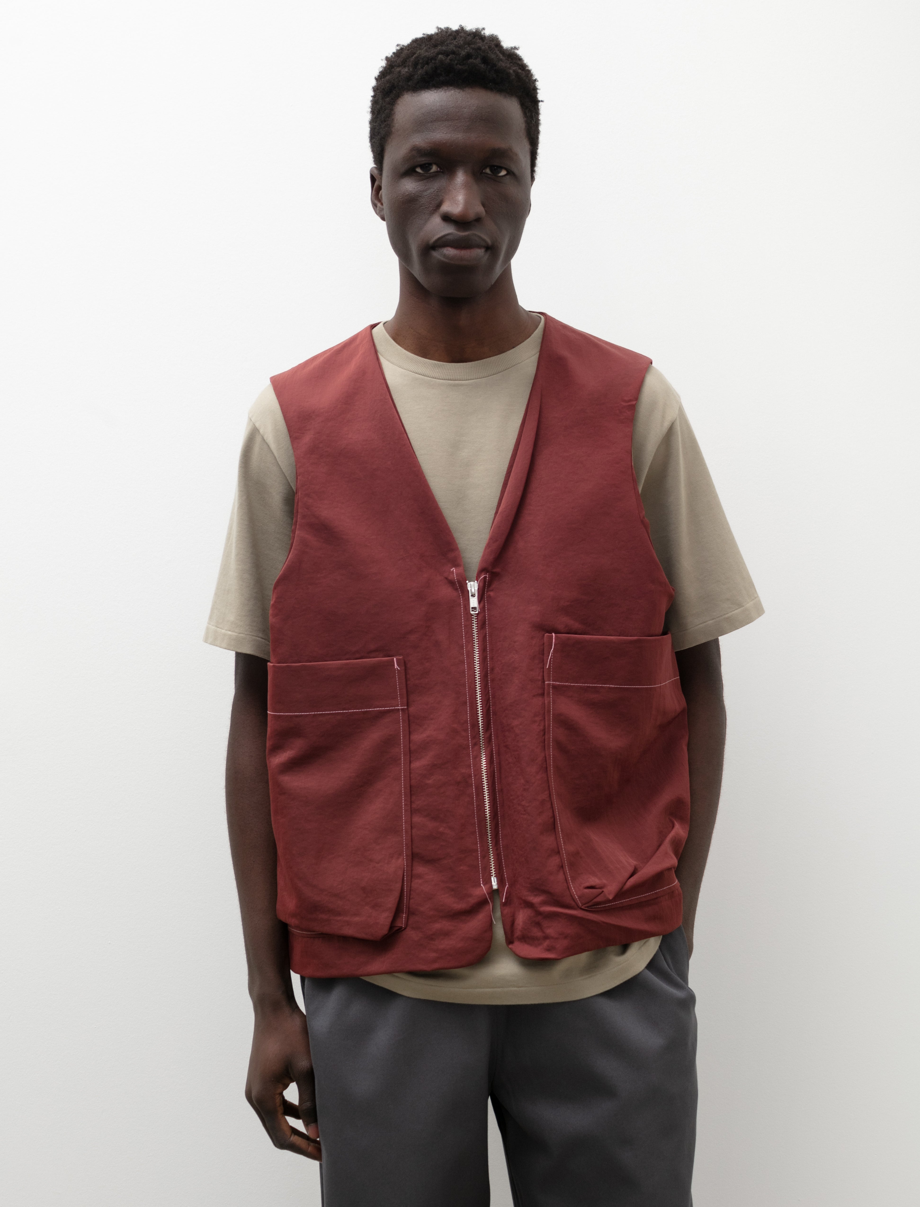 Zip Vest Brick Red