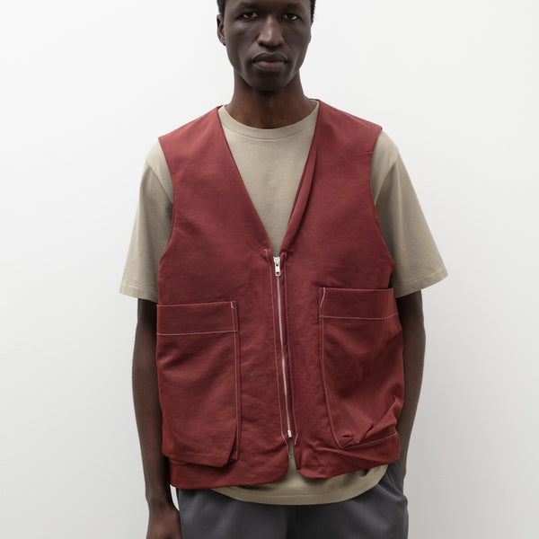 Zip Vest Brick Red