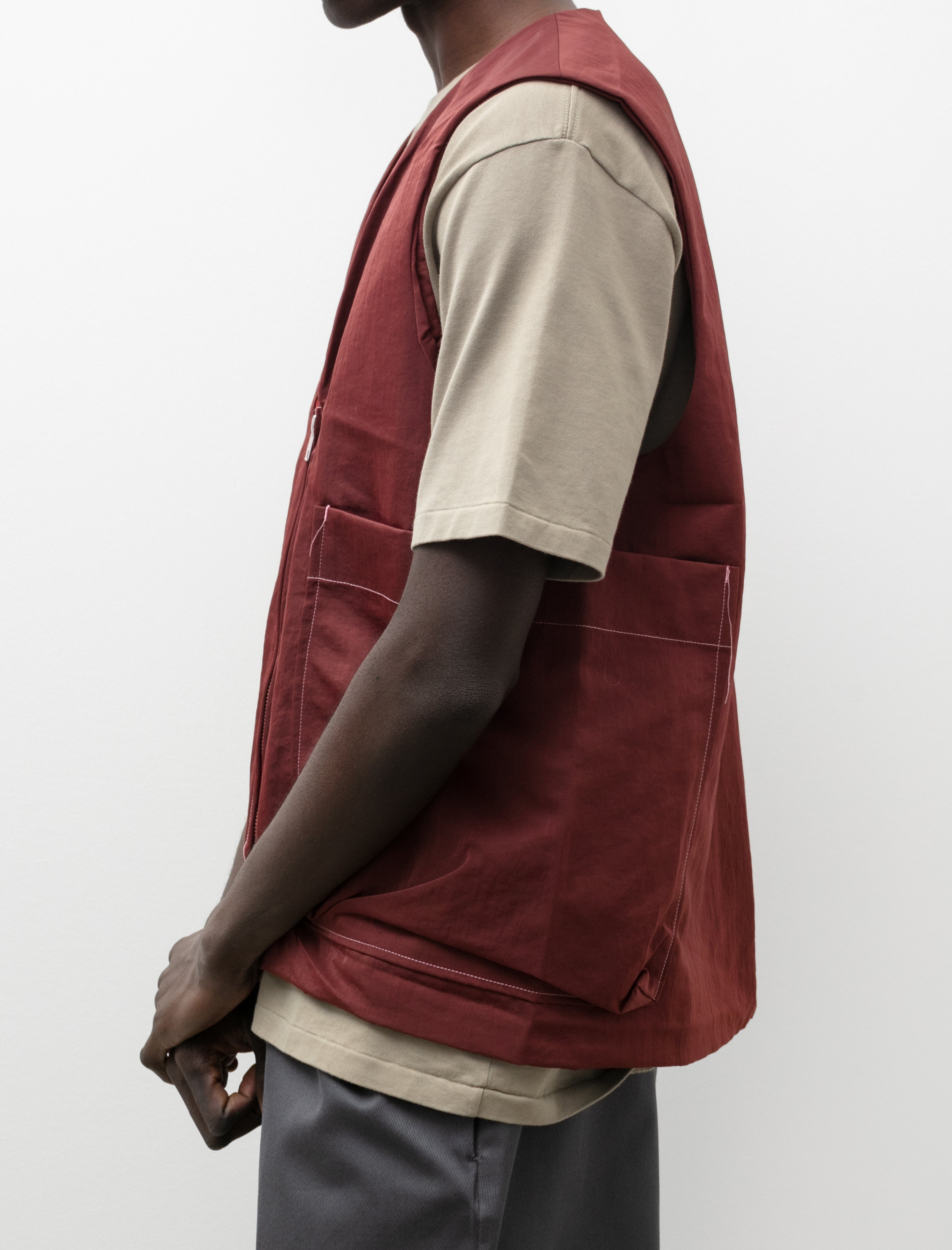 Zip Vest Brick Red