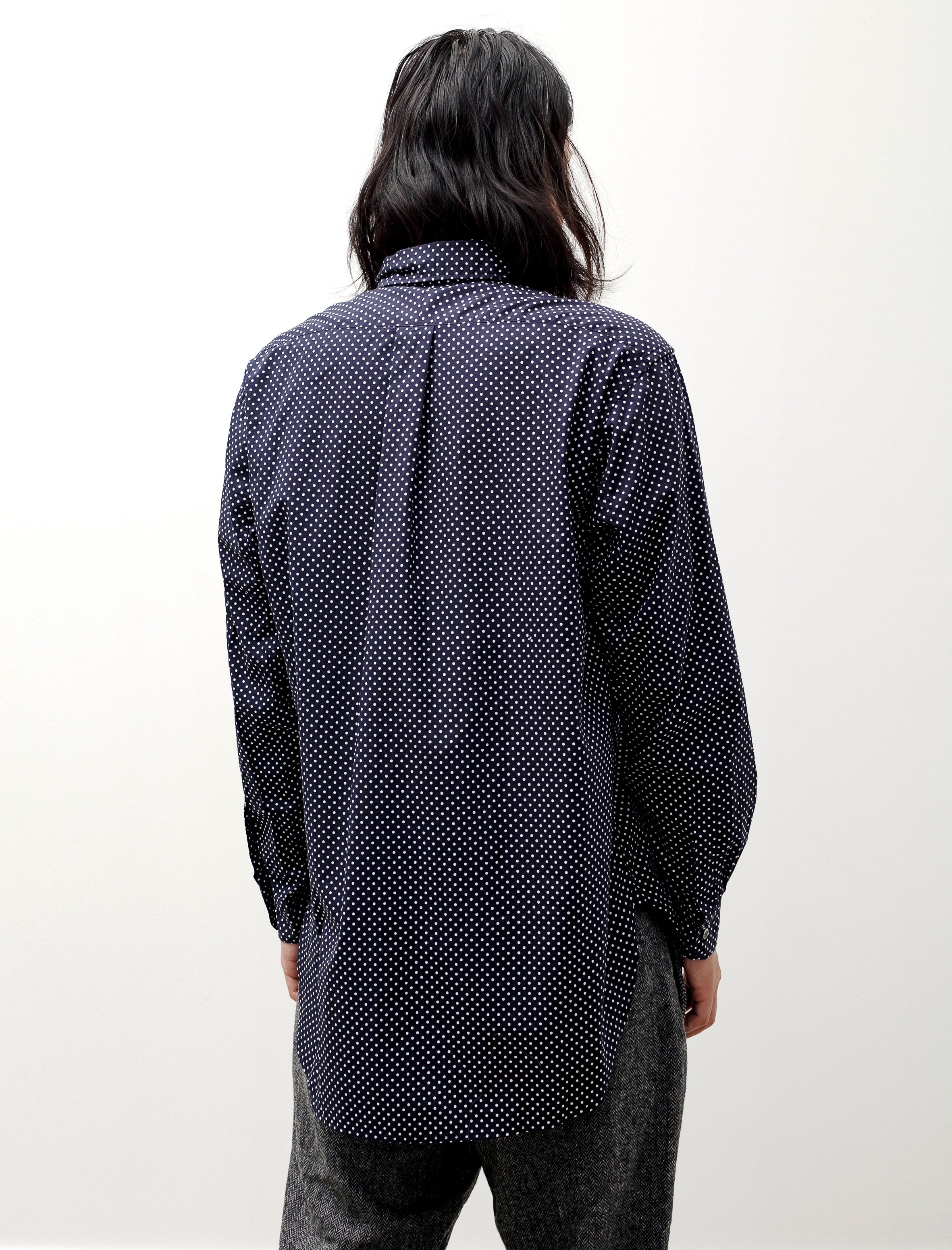 Engineered Garments 19 Century BD Shirt Big Polka Dot Navy