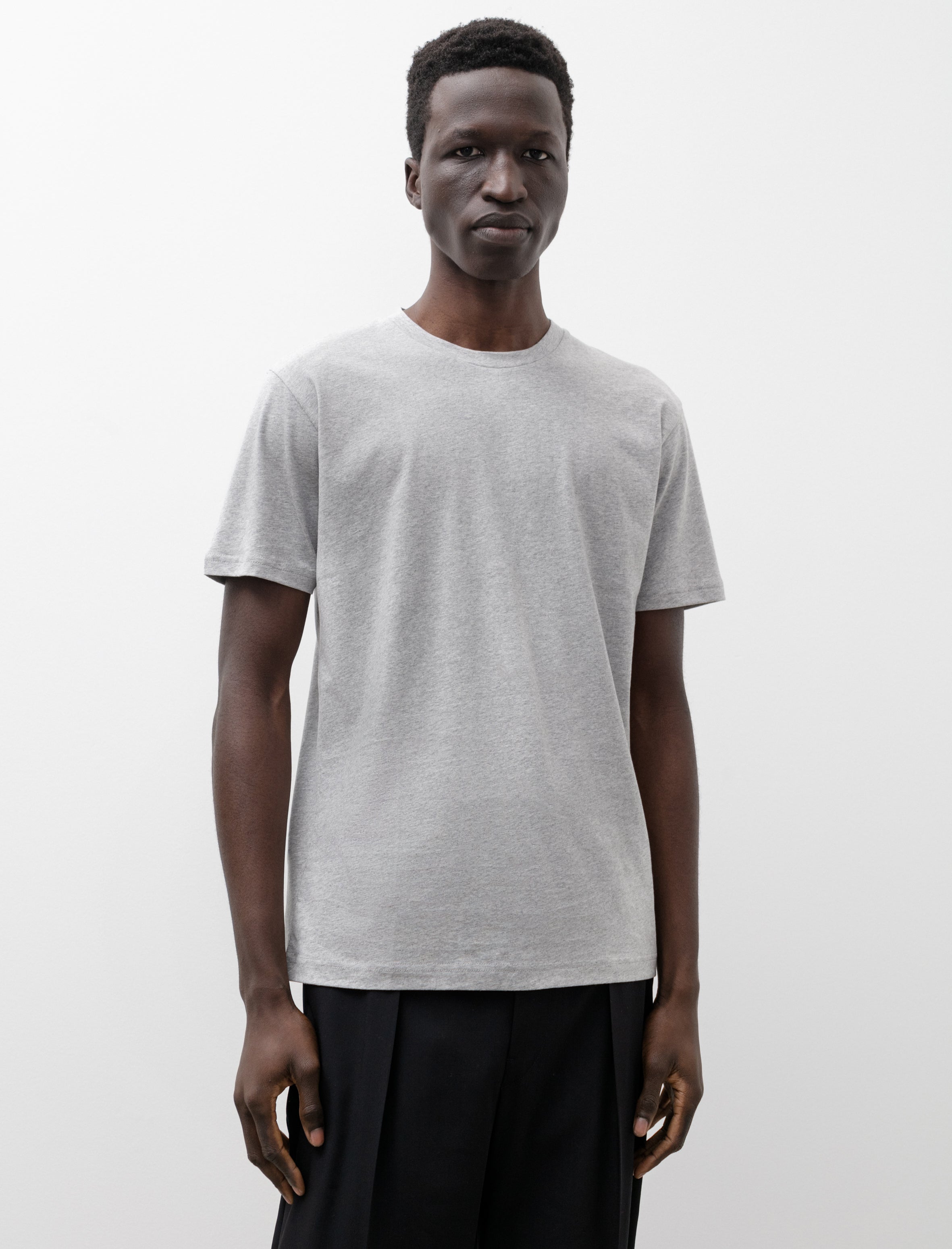 Sunspel Riviera Crewneck T-Shirt Grey Melange