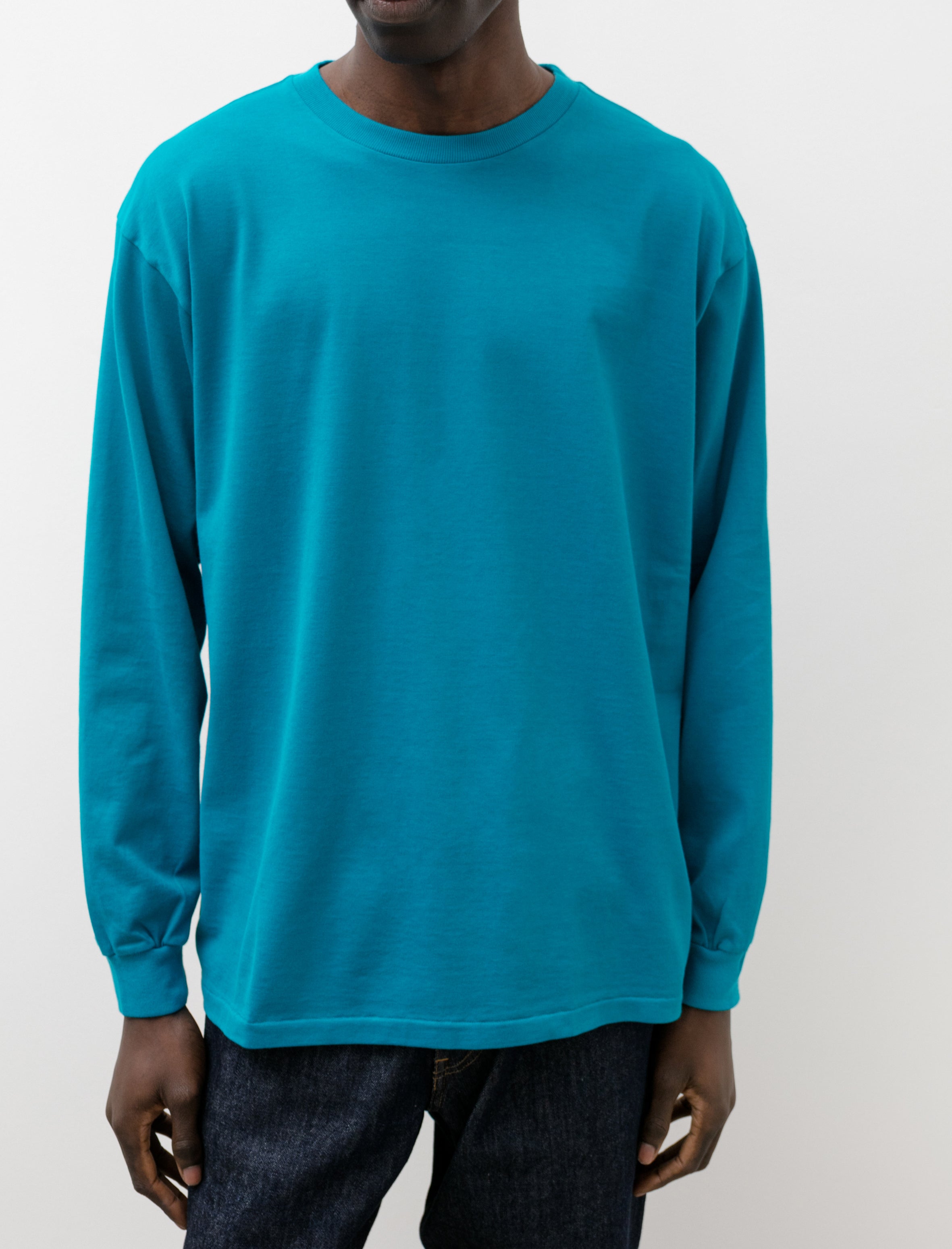 Auralee Luster Plaiting L/S Tee Teal Green – Neighbour