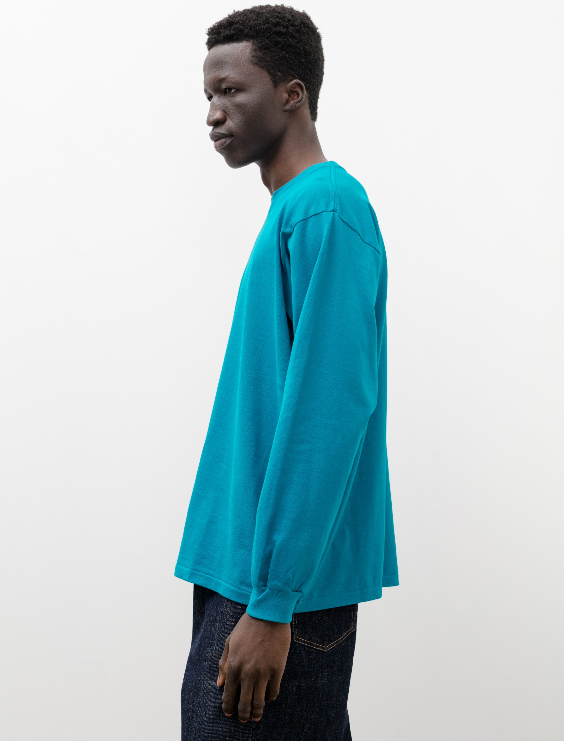 Luster Plaiting L/S Tee Teal Green