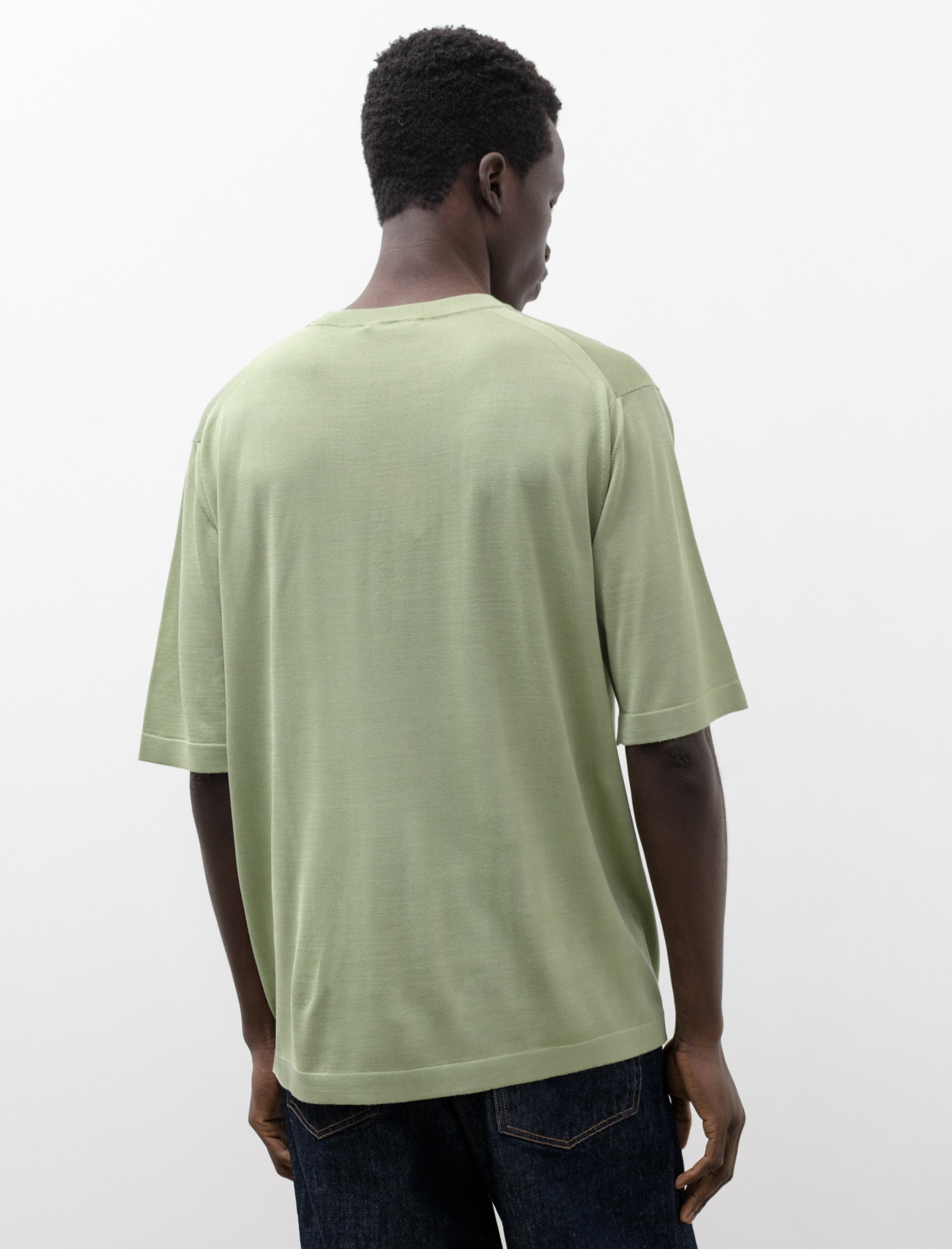 Super High Gauge Washable Silk Tee Light Green