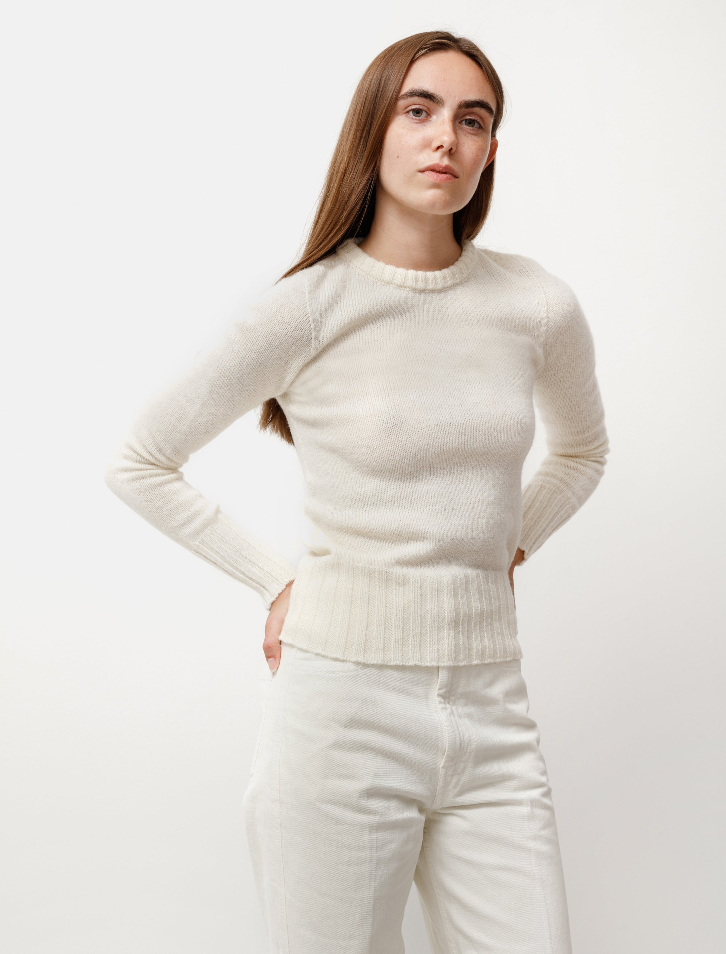 Lemaire Fitted Sweater Chalk