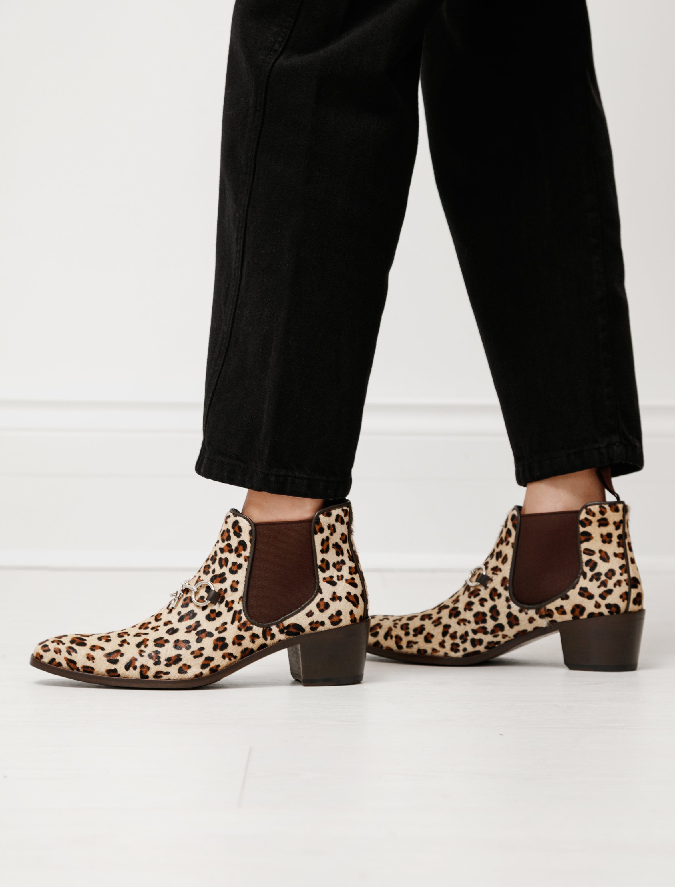 Needles Leopard Pony Hair Chelsea Bit Boot