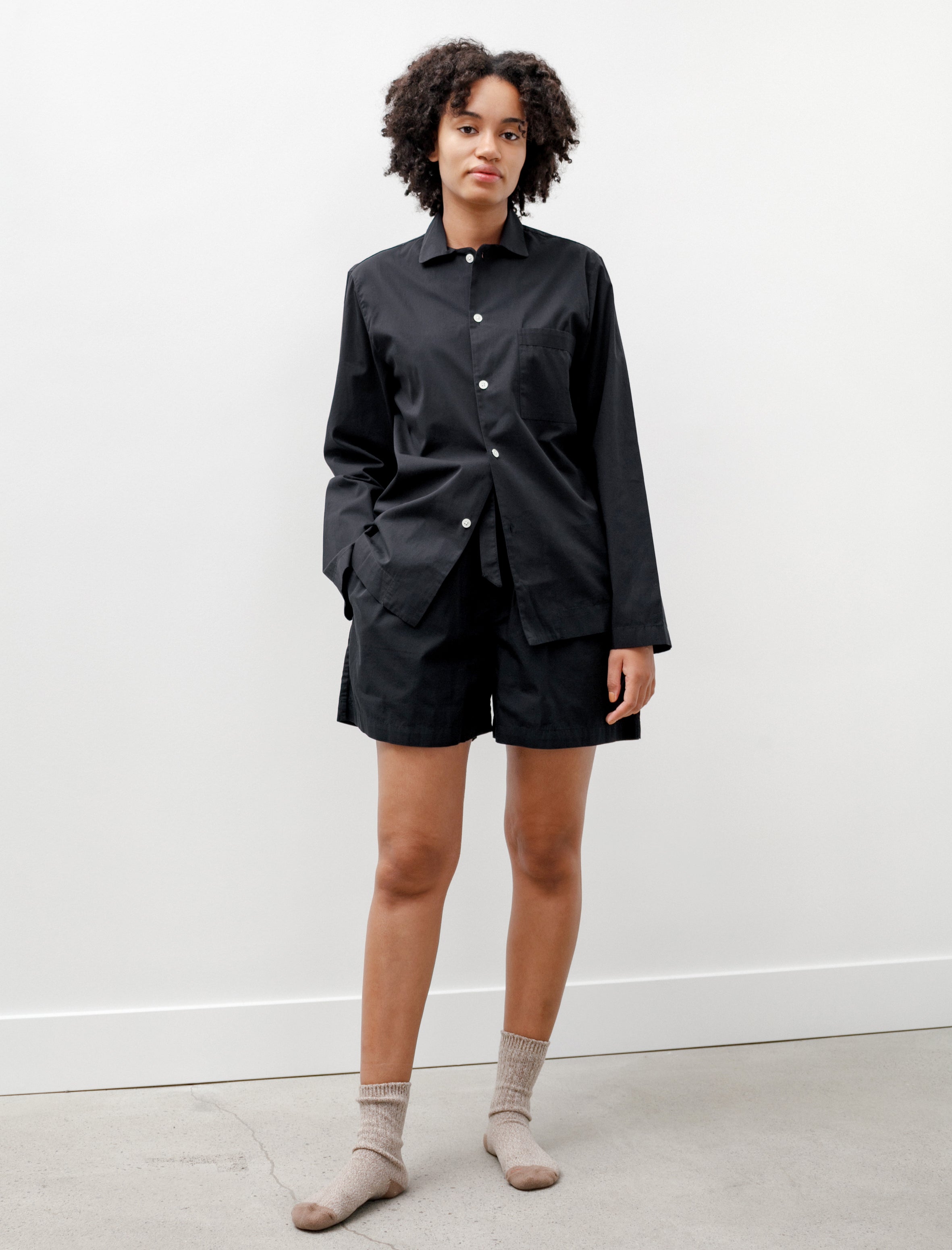 Tekla Poplin Shorts All Black