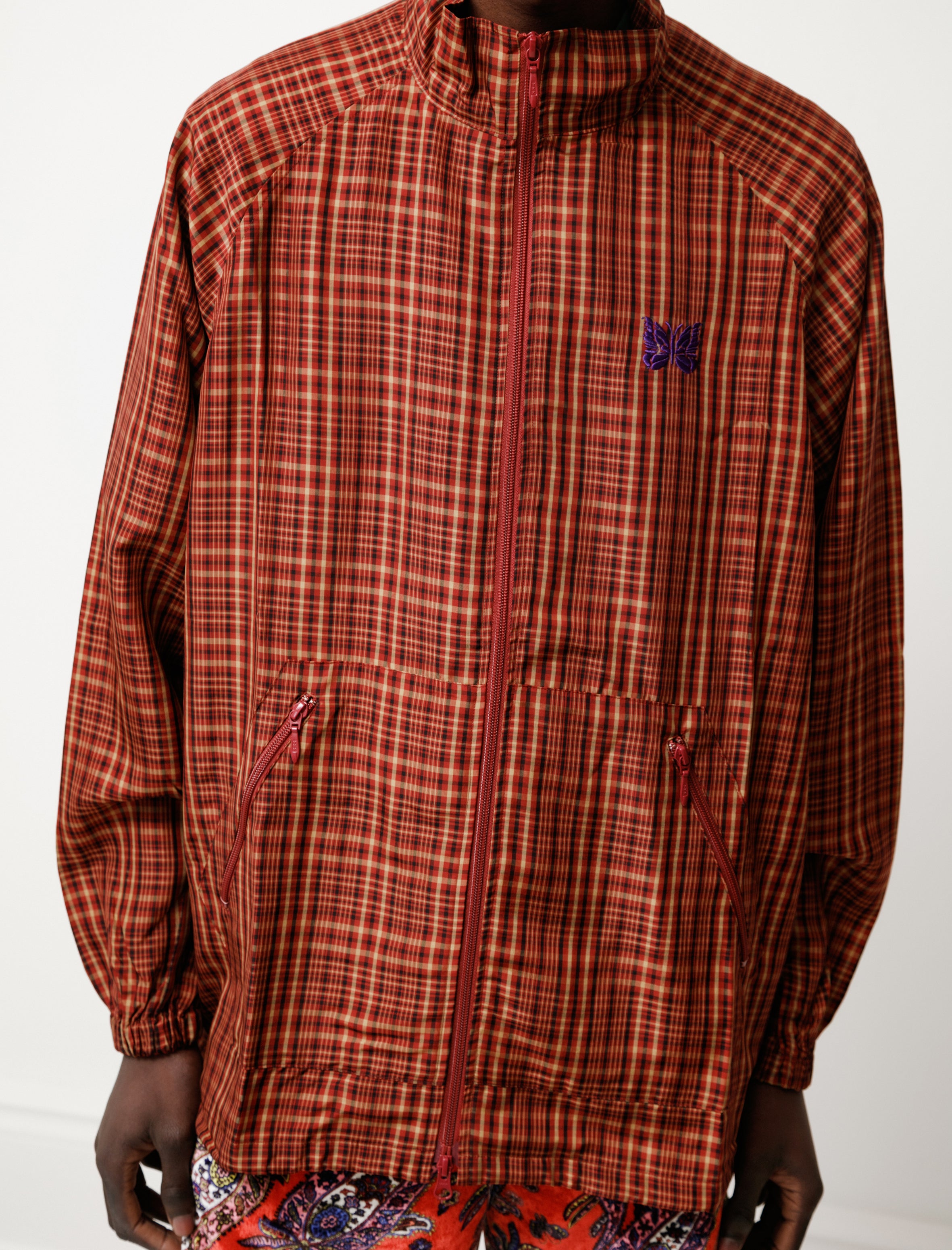 Needles Jog Jacket Cupra Plaid Red