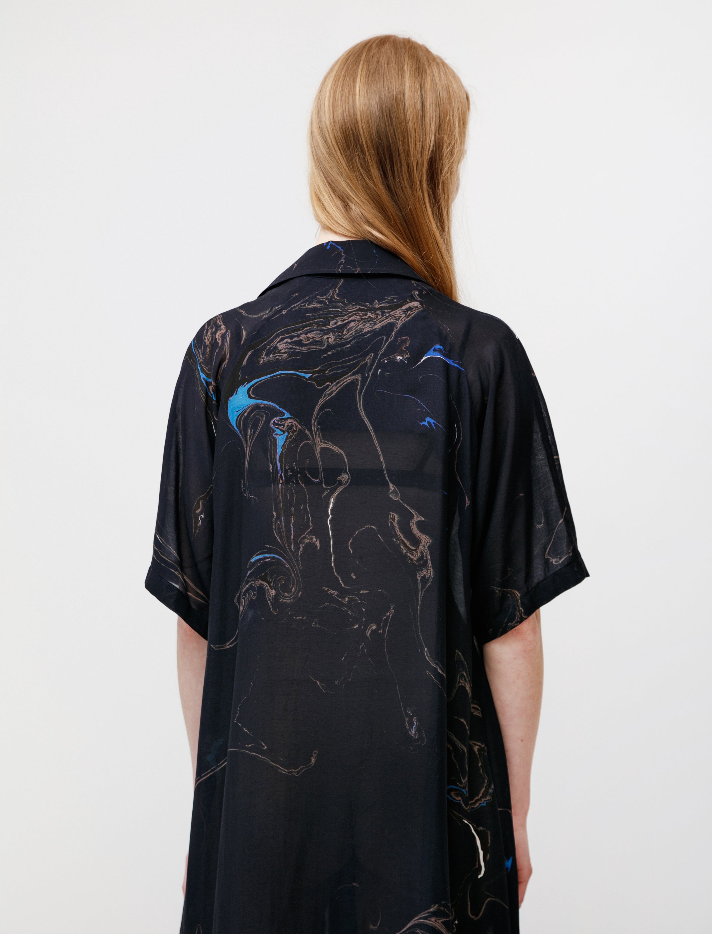 Y's by Yohji Yamamoto Marble Print Shirtdress