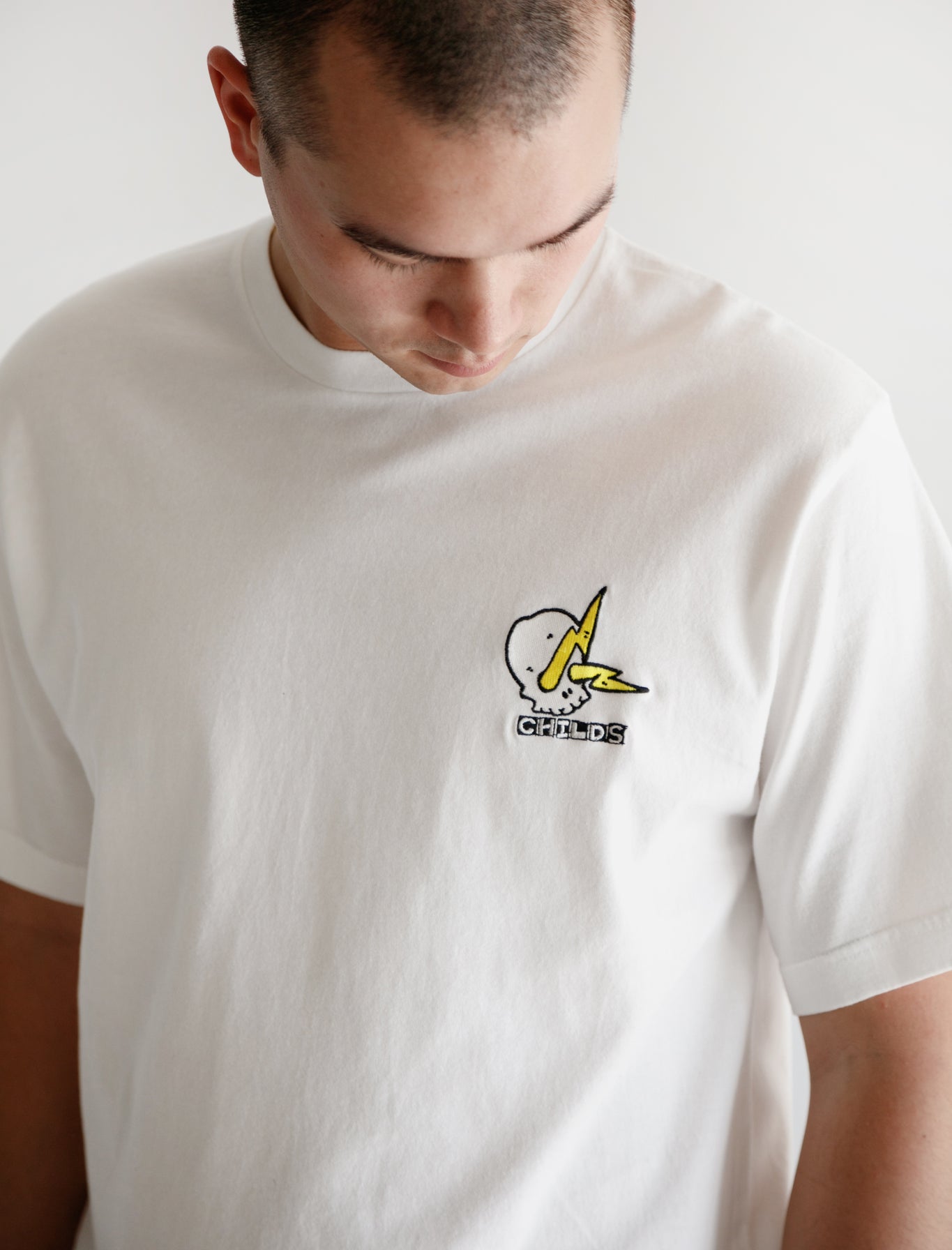 Embroidered Clean T White