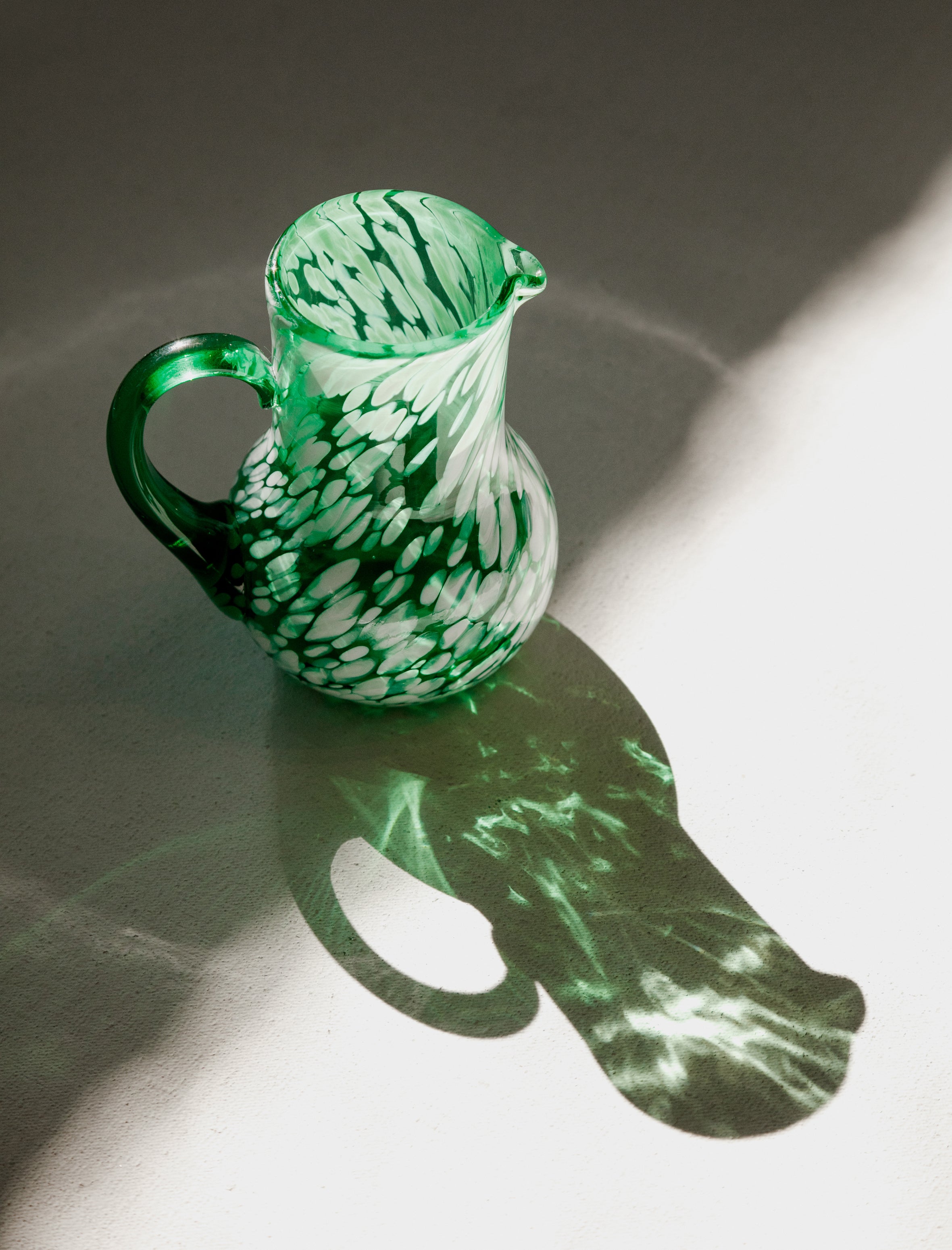 Found Murano Green+White Speckled Mini Pitcher