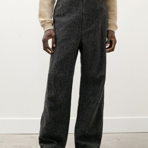 Wool Hairline Tweed Pants Charcoal