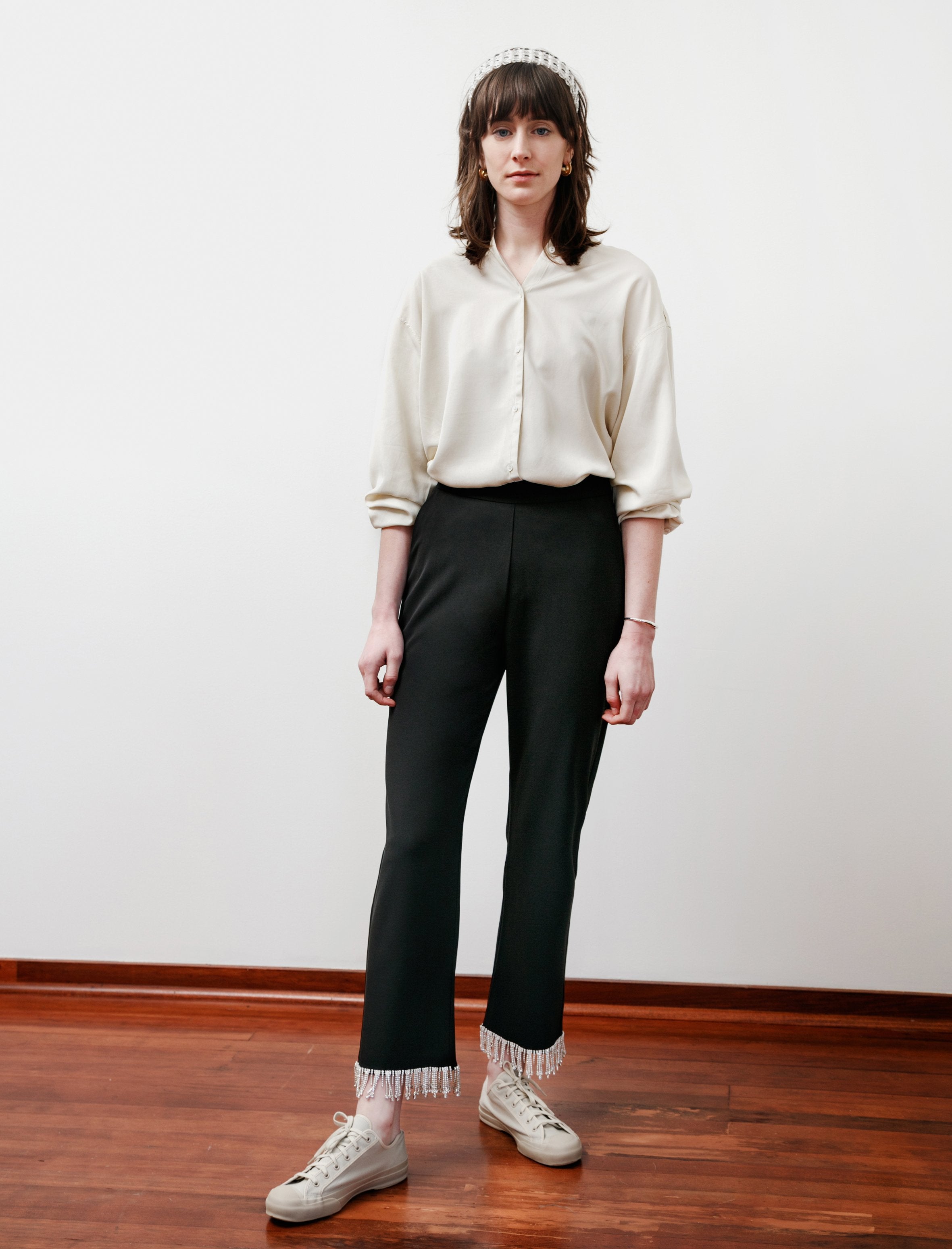 Shrimps Hank Crystal Hem Trousers Black