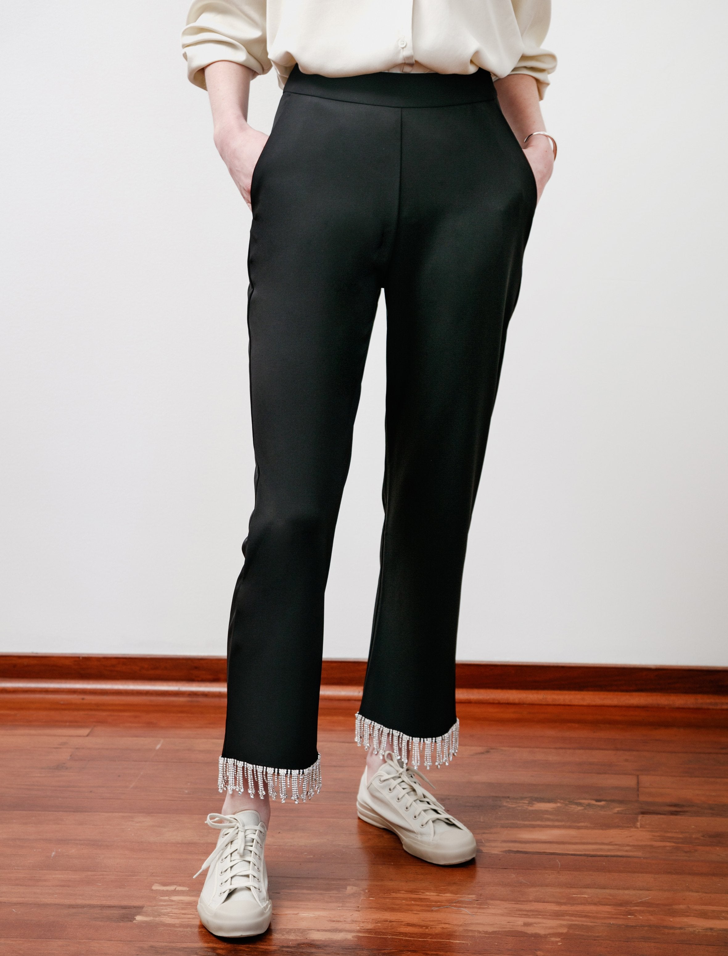 Shrimps Hank Crystal Hem Trousers Black