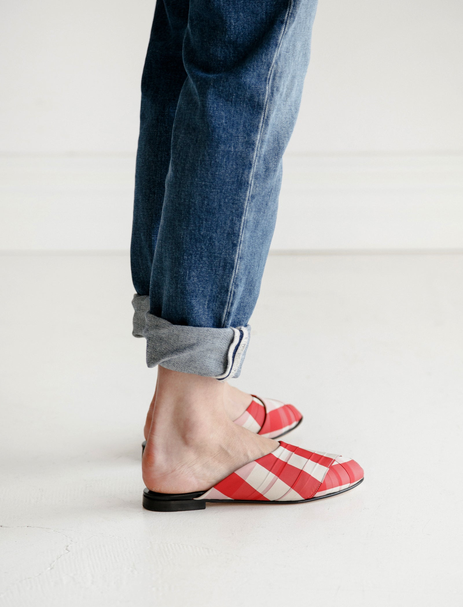 Trademark Gingham Pajama Sandal Red