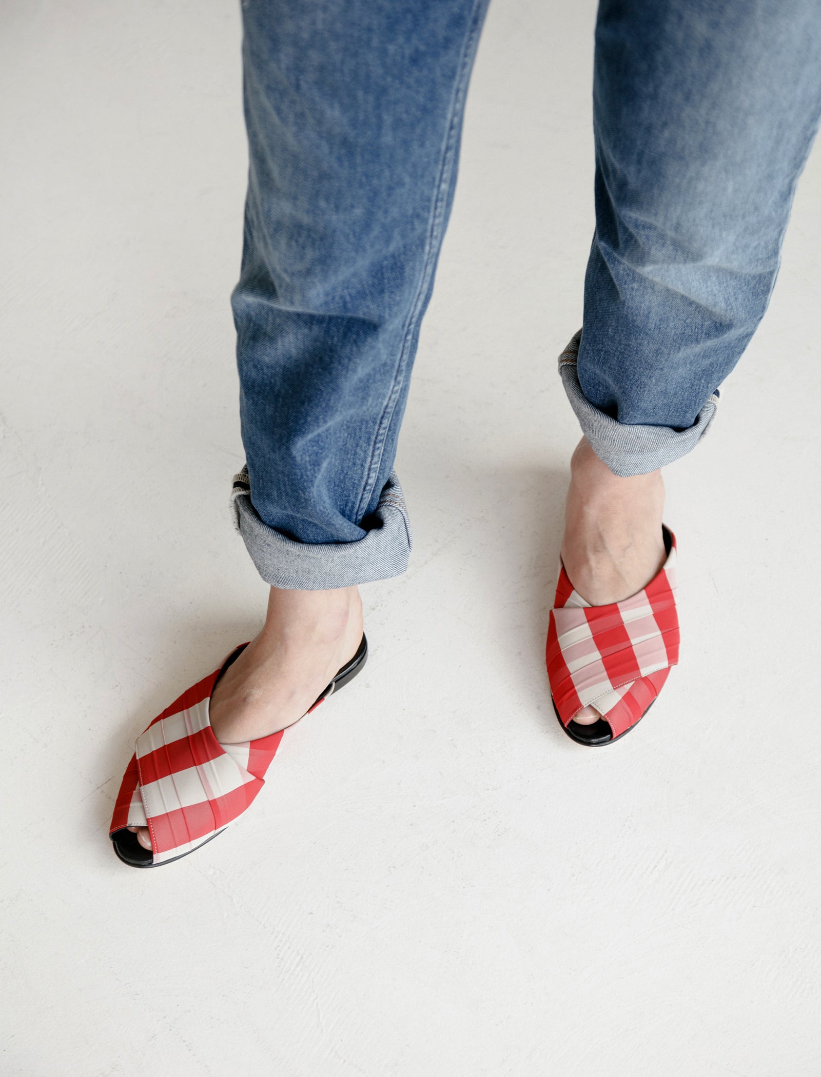 Trademark Gingham Pajama Sandal Red