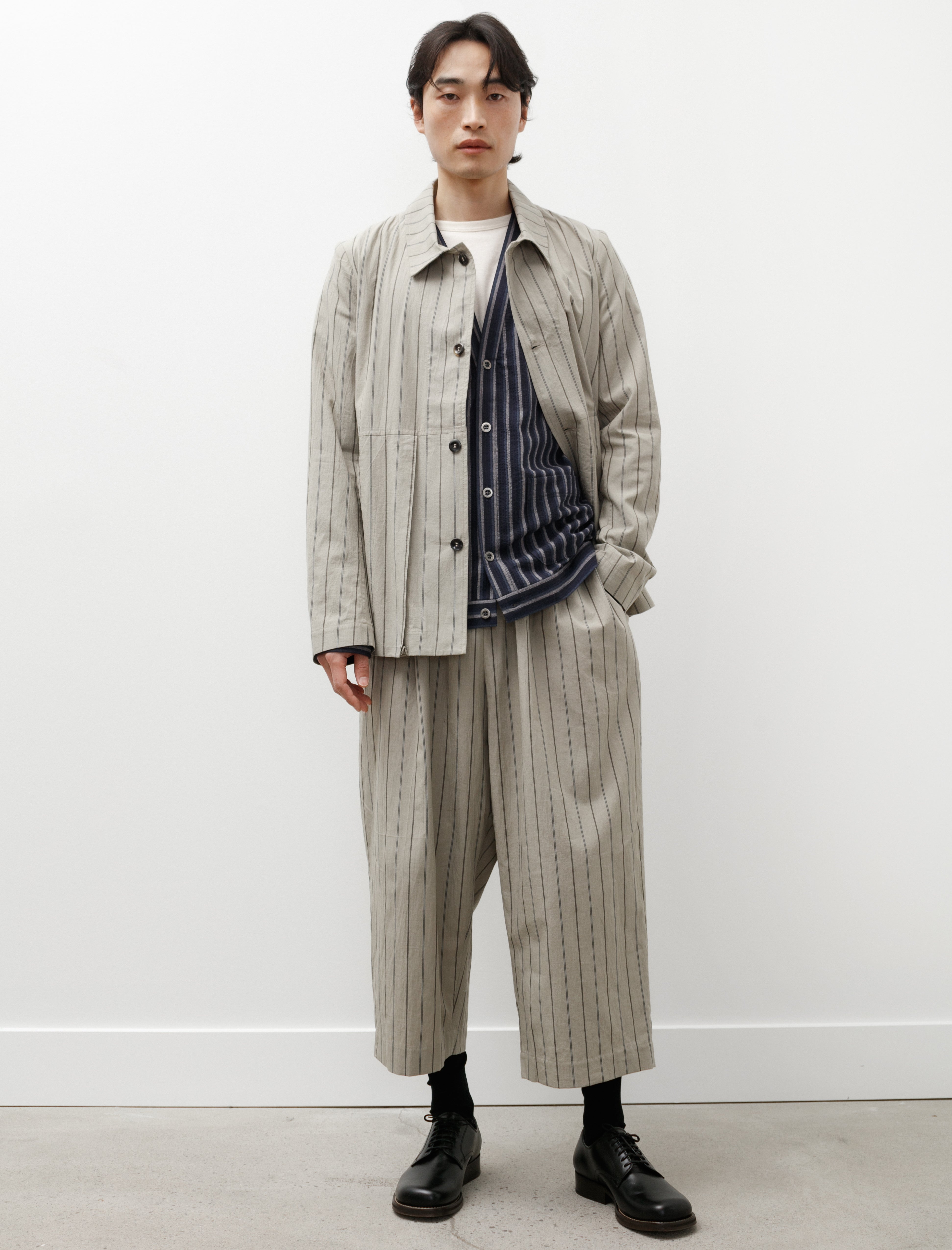 Frank Leder Jacket Striped Chalk