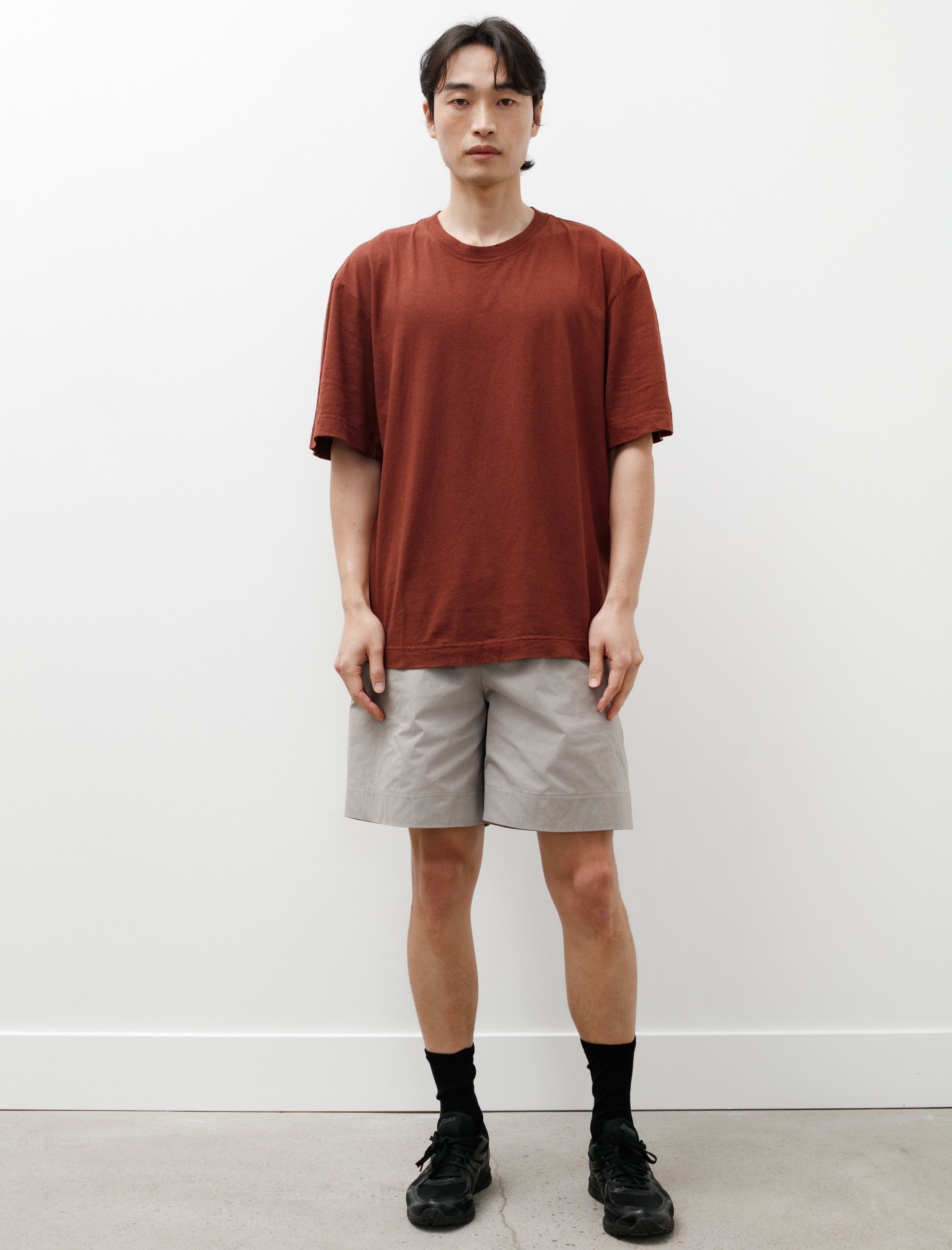 Oversized Boxer Short Heavy Cotton Poplin Putty