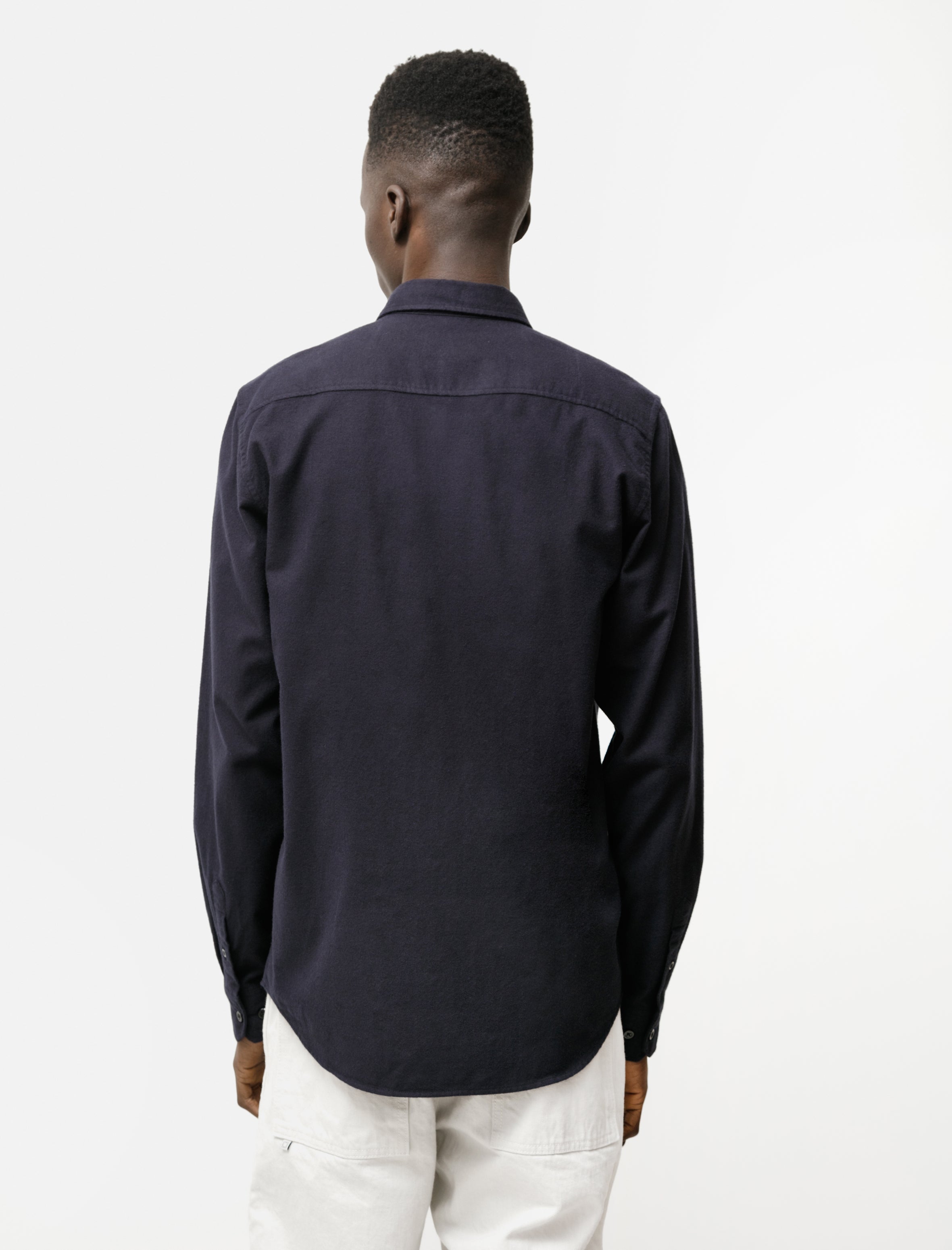 Norse Projects Anton Bushed Flannel Dark Navy