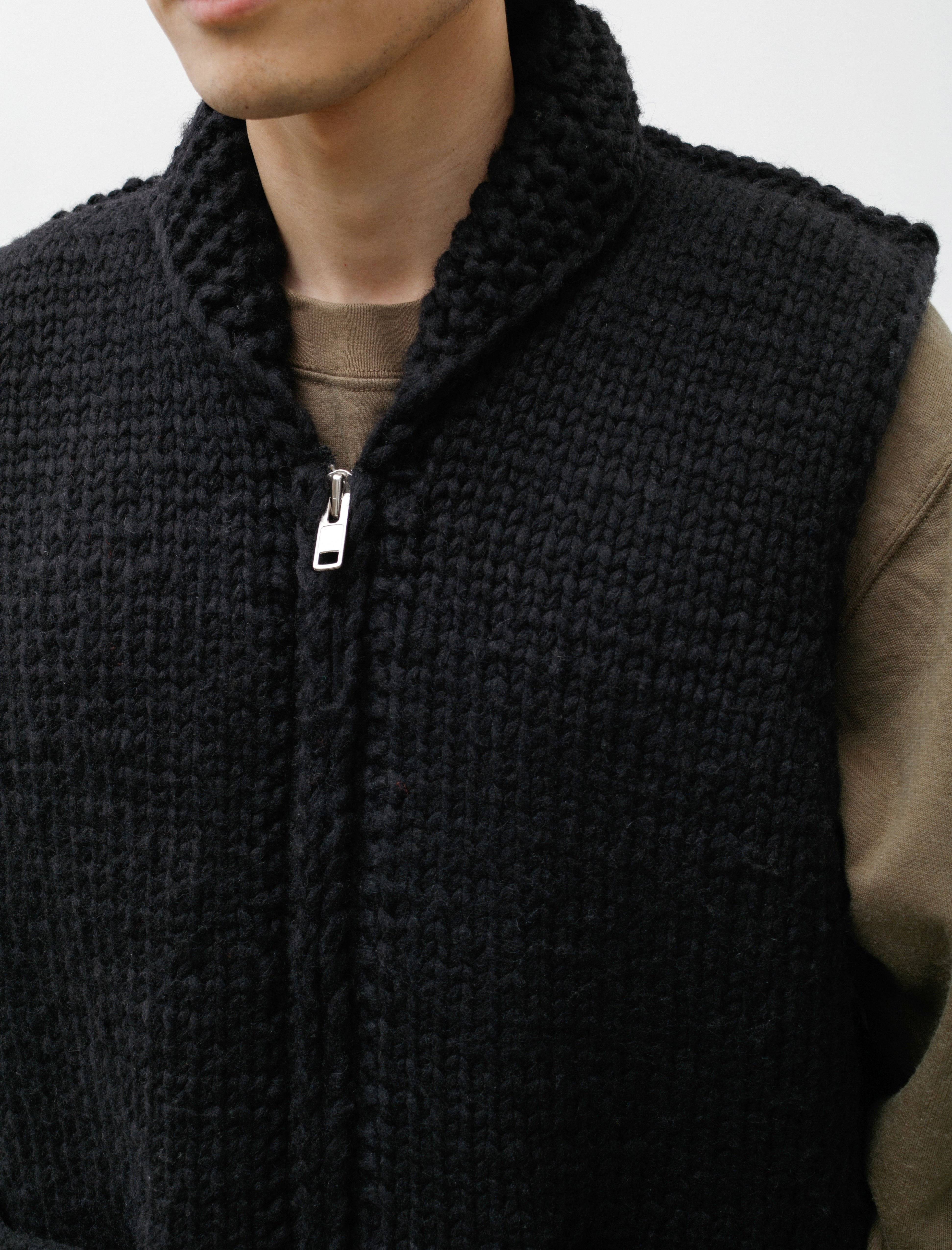 Dana Lee Brown Hand Knit Vest Kettle Black