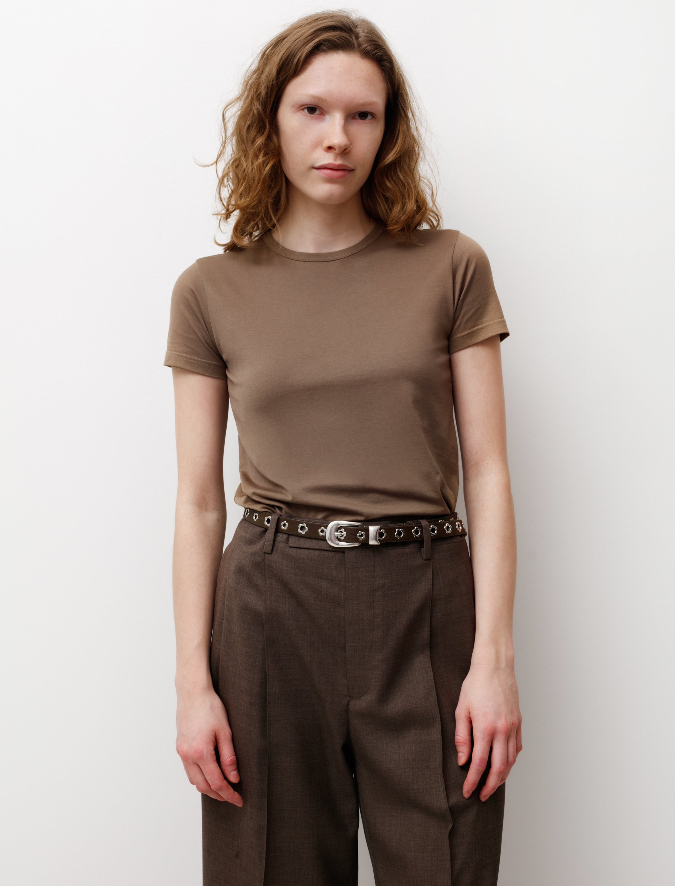 Sunspel Crew Neck T-Shirt Dark Tan