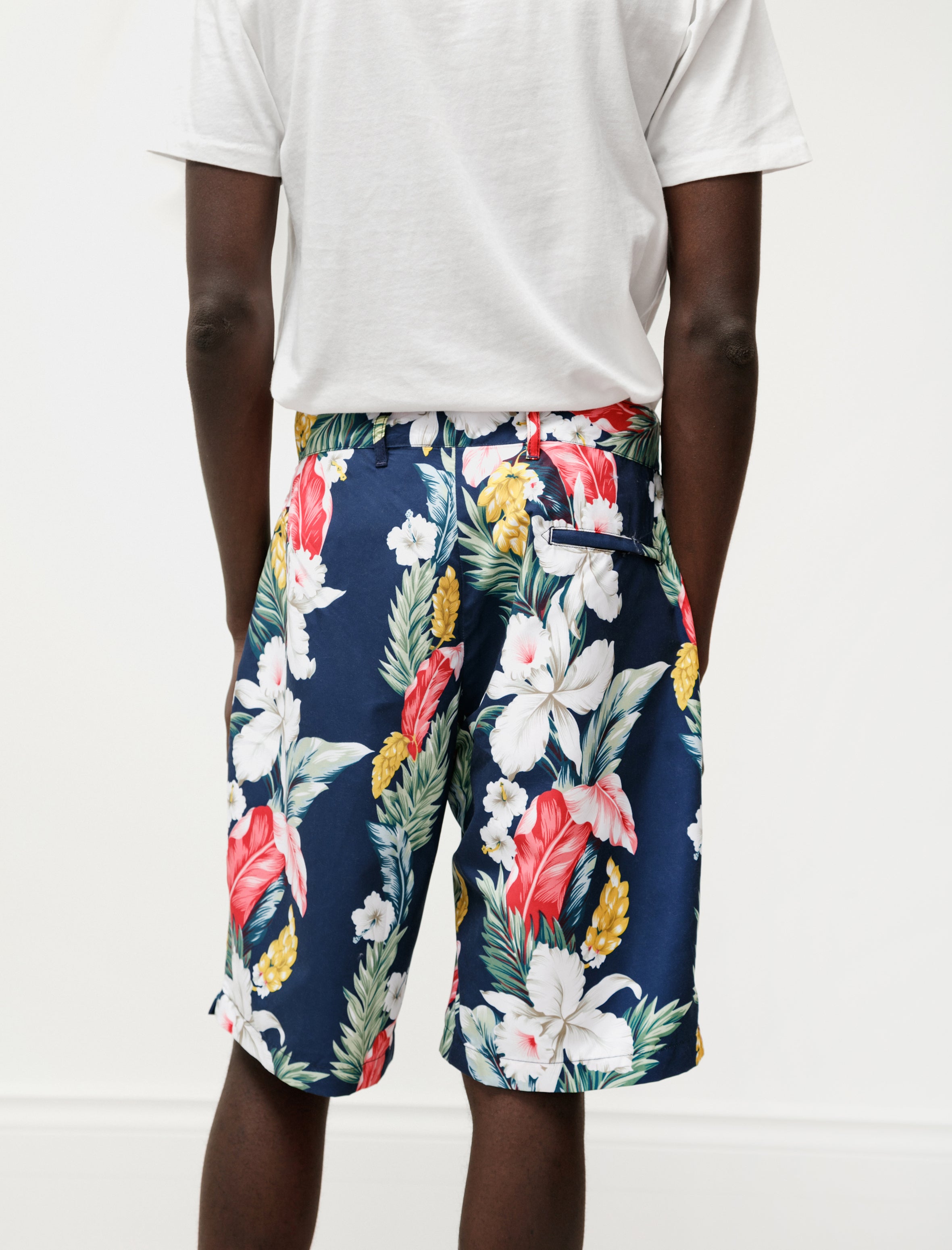 Sunset Short Navy Hawaiian Floral