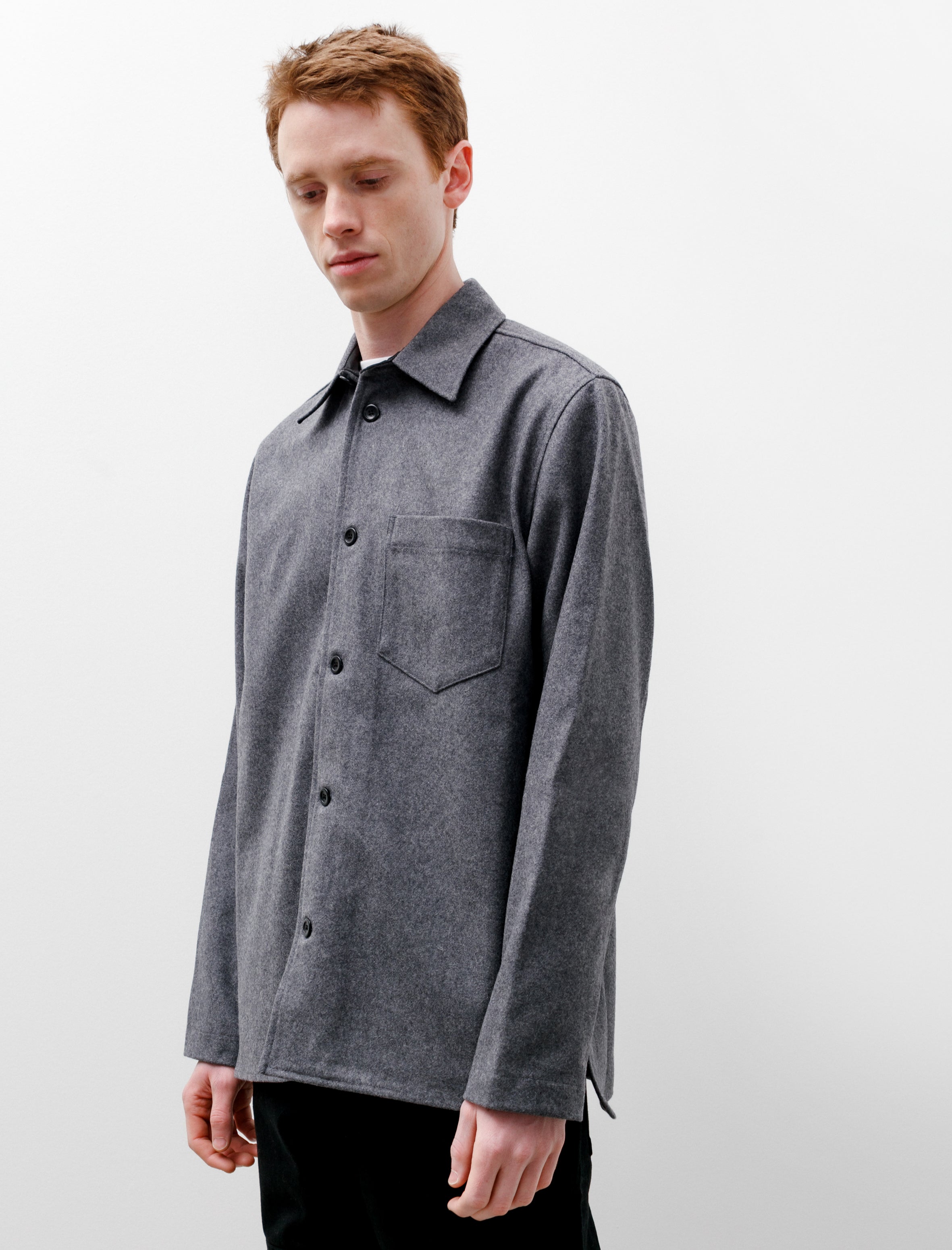 Norse Projects Ulrik Wool Shirt Grey Melange