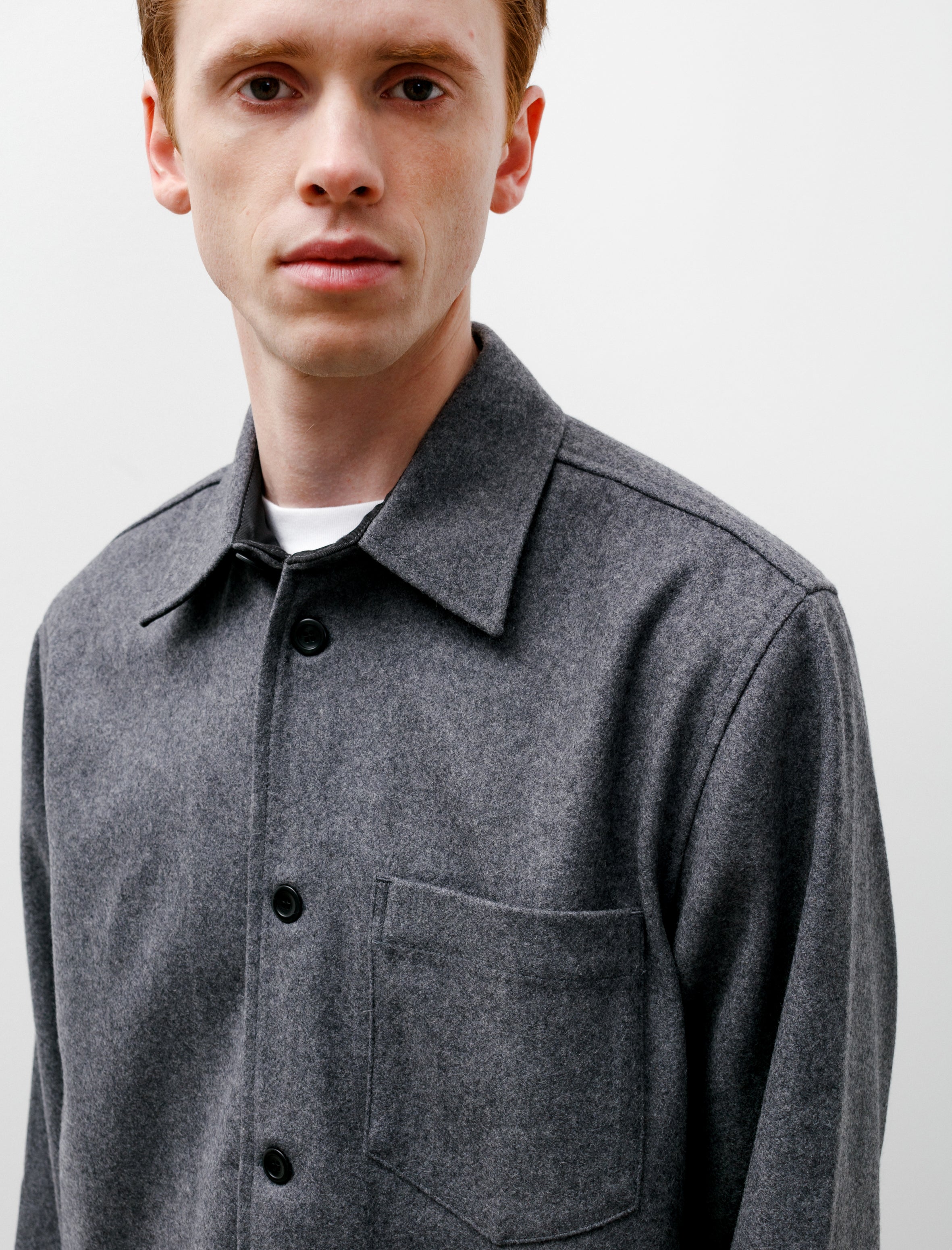 Norse Projects Ulrik Wool Shirt Grey Melange