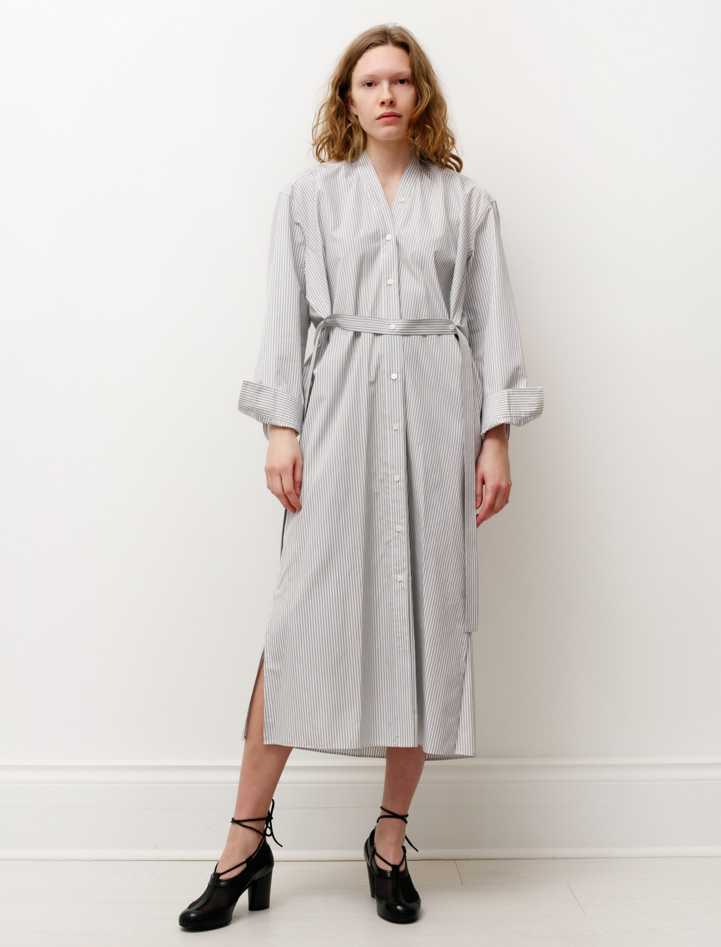 Lemaire Tilted Shirtdress Striped White/Black