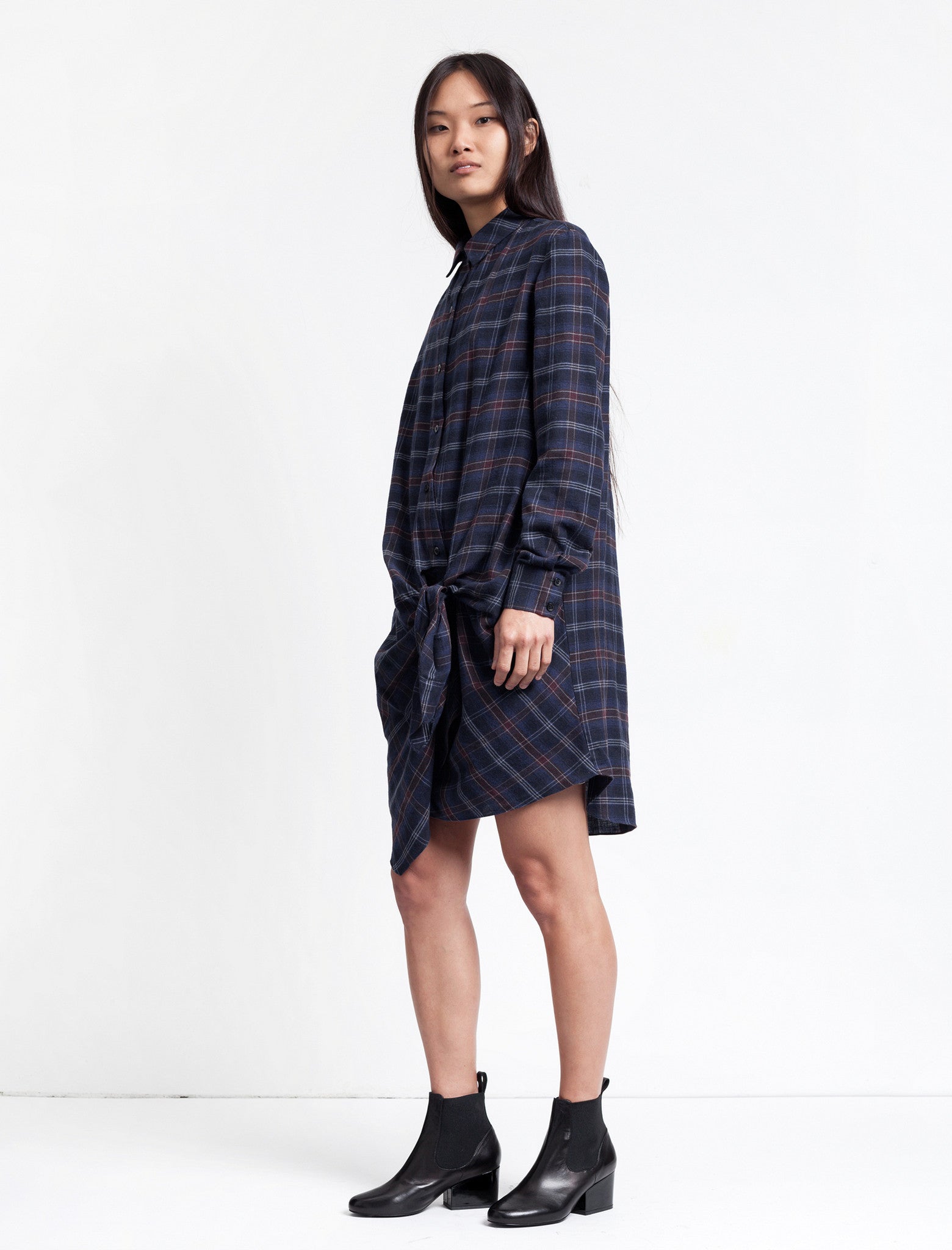 Thakoon Addition Flannel Side Tie Dress