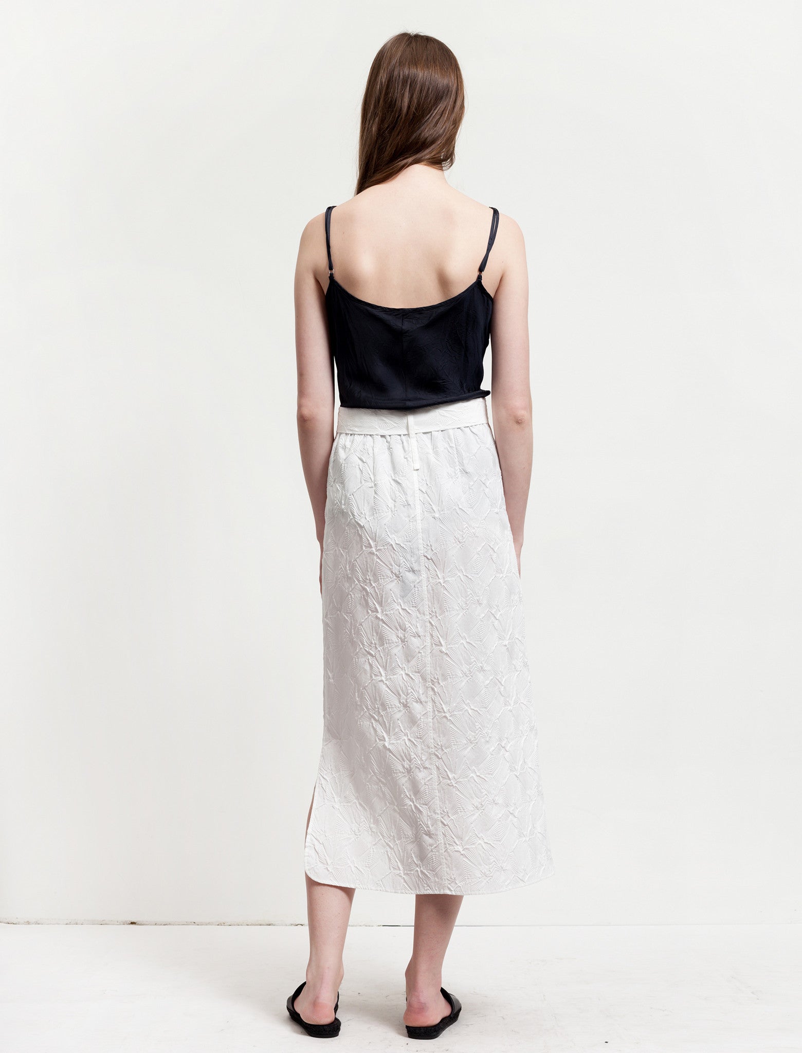 Thakoon Long Embossed Skirt White