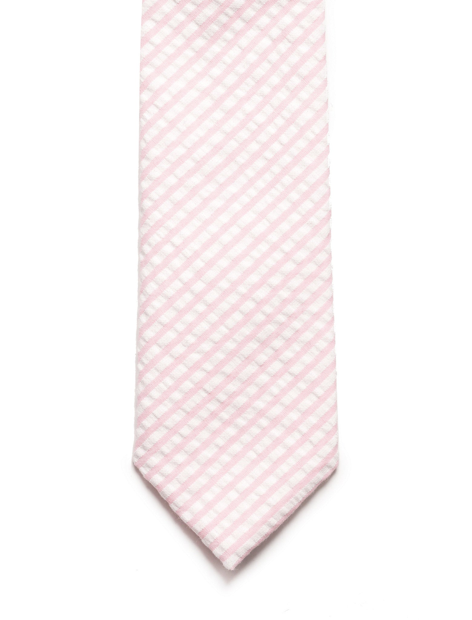 Cotton Tie Pink Seersucker