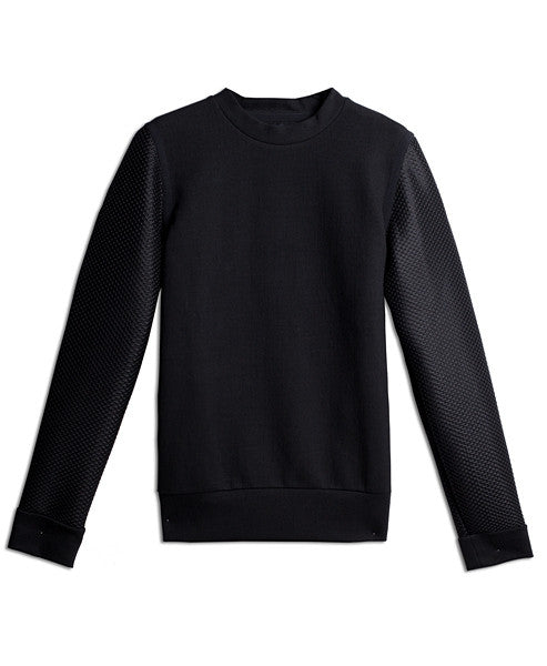 Mesh Sleeve Crew Black