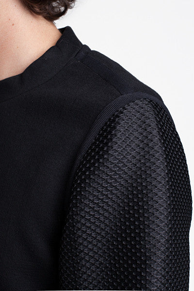 Mesh Sleeve Crew Black